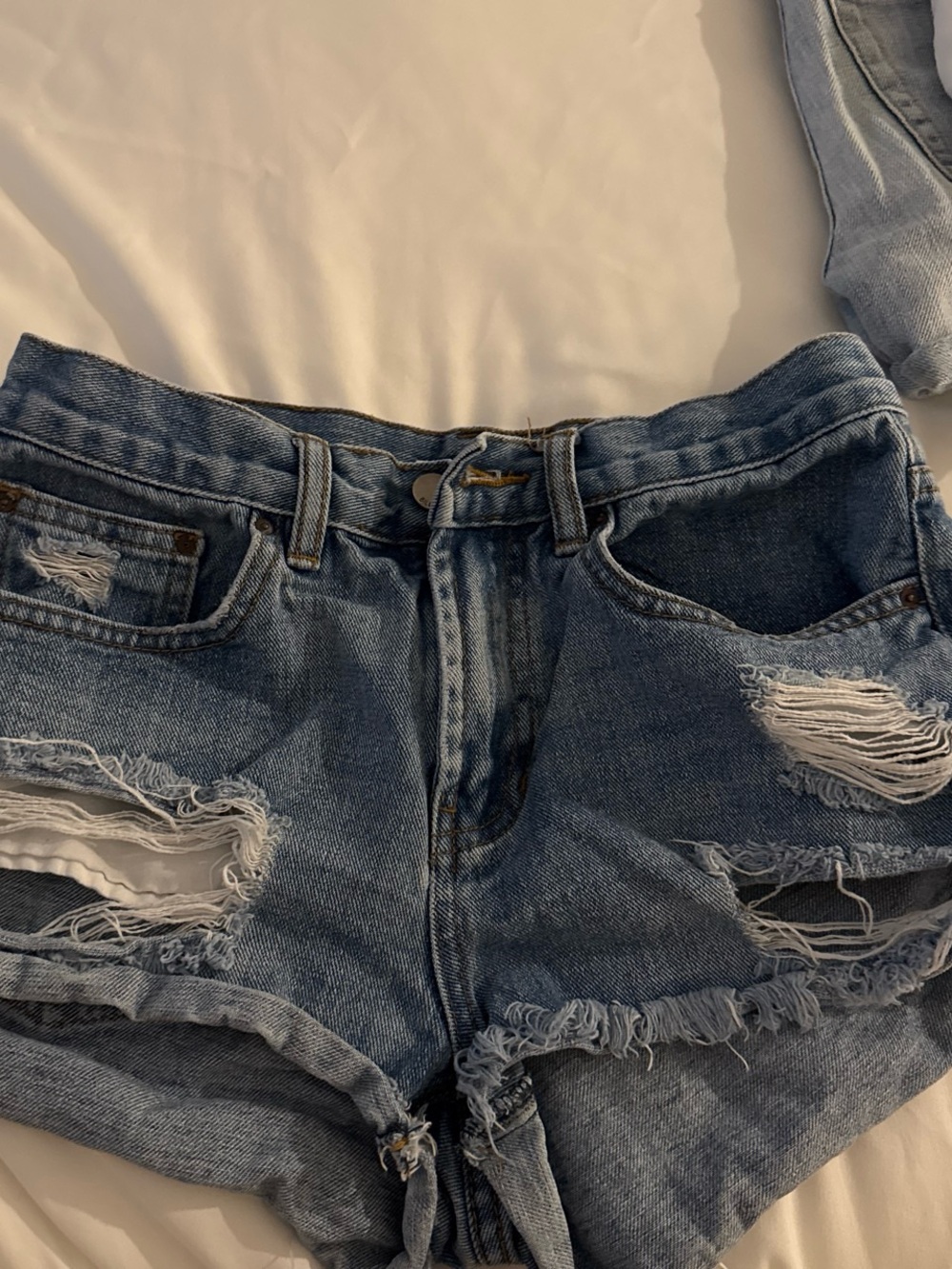 Billabong Light Blue Distressed Jean Shorts
